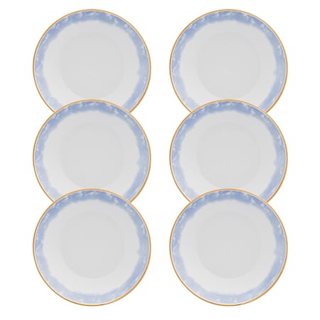 Manhattan Comfort Coup 6 Large 8.46" Dinner Soup Bowls in Blue and Yellow EM05-4676